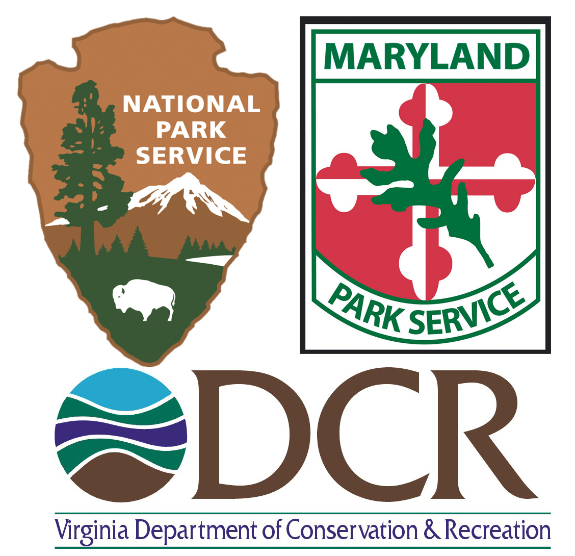 NPS, Maryland Parks Service, and Virgina DCR logos