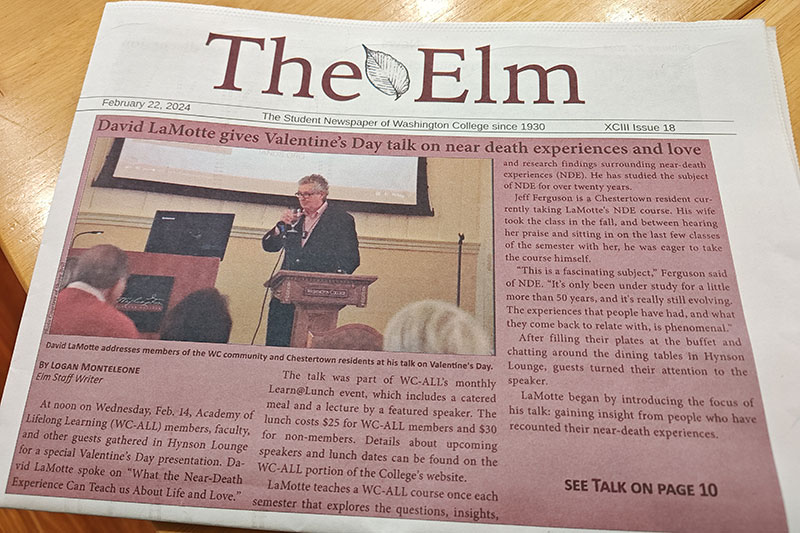 The front page of an issue of The Elm