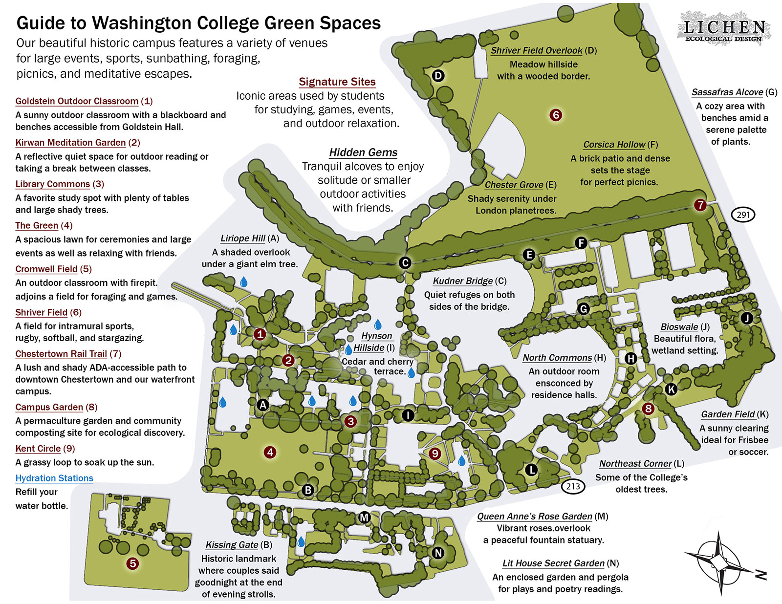 Green Spaces Campus Map